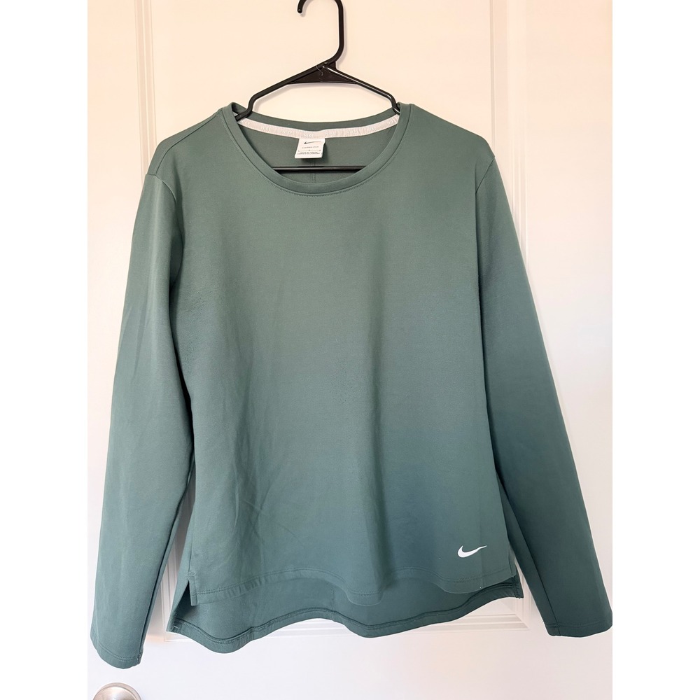 Nike Therma-FIT Women Long Sleeve Training Top Sage Green Crew Neck Large